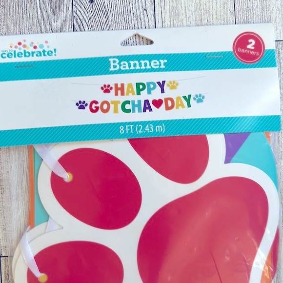 DOG PUPPY “HAPPY GOTCHA DAY” ADOPTION PARTY BANNER - Picture 2 of 3